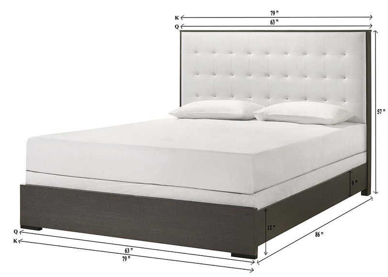 Sharpe Brown Queen Upholstered Panel Bed - Gate FurnitureQueen Bed