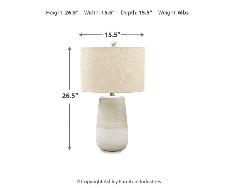 Shavon Beige/White Table Lamp (Set of 2) - L100724X2