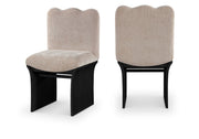 Shaw Chenille Fabric Upholstered Dining Chair in Beige - 11068Beige-C