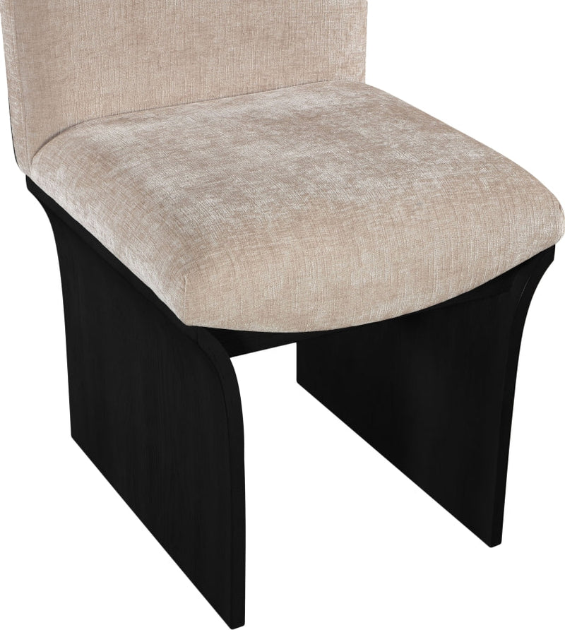 Shaw Chenille Fabric Upholstered Dining Chair in Beige - 11068Beige-C