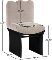 Shaw Chenille Fabric Upholstered Dining Chair in Beige - 11068Beige-C
