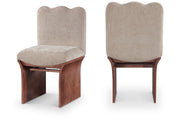Shaw Chenille Fabric Upholstered Dining Chair in Beige - 11069Beige-C