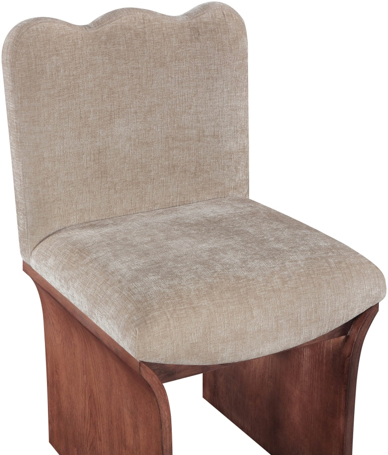 Shaw Chenille Fabric Upholstered Dining Chair in Beige - 11069Beige-C