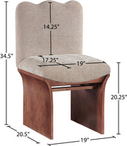 Shaw Chenille Fabric Upholstered Dining Chair in Beige - 11069Beige-C