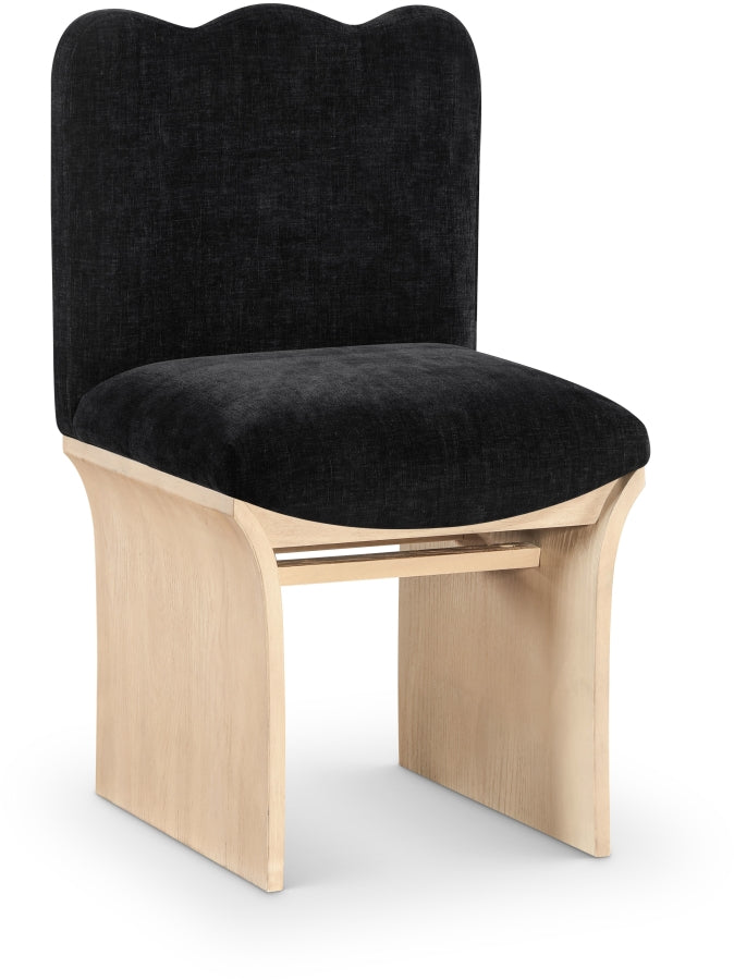 Shaw Chenille Fabric Upholstered Dining Chair in Black - 11067Black-C