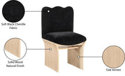 Shaw Chenille Fabric Upholstered Dining Chair in Black - 11067Black-C