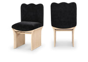 Shaw Chenille Fabric Upholstered Dining Chair in Black - 11067Black-C