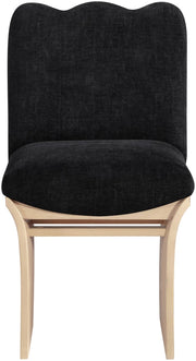 Shaw Chenille Fabric Upholstered Dining Chair in Black - 11067Black-C