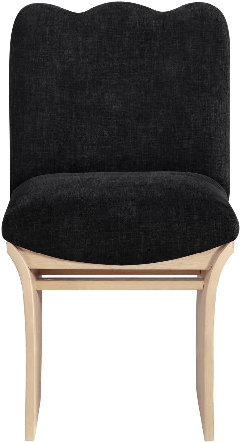 Shaw Chenille Fabric Upholstered Dining Chair in Black - 11067Black-C
