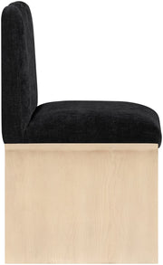 Shaw Chenille Fabric Upholstered Dining Chair in Black - 11067Black-C