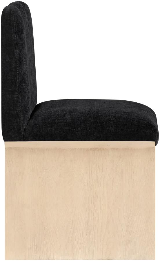 Shaw Chenille Fabric Upholstered Dining Chair in Black - 11067Black-C