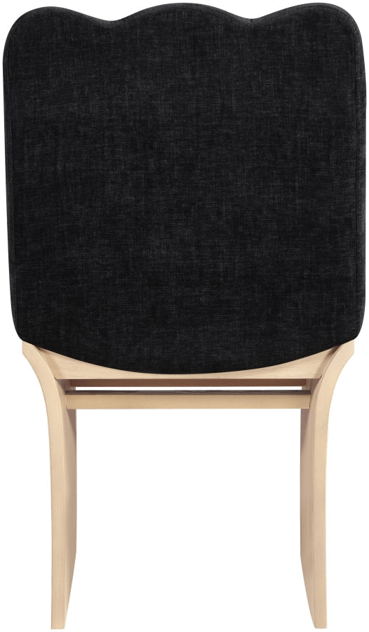 Shaw Chenille Fabric Upholstered Dining Chair in Black - 11067Black-C