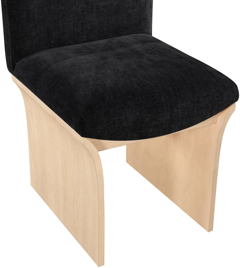 Shaw Chenille Fabric Upholstered Dining Chair in Black - 11067Black-C