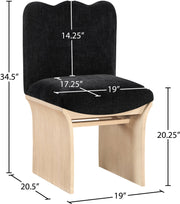 Shaw Chenille Fabric Upholstered Dining Chair in Black - 11067Black-C