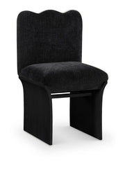 Shaw Chenille Fabric Upholstered Dining Chair in Black - 11068Black-C