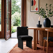 Shaw Chenille Fabric Upholstered Dining Chair in Black - 11068Black-C
