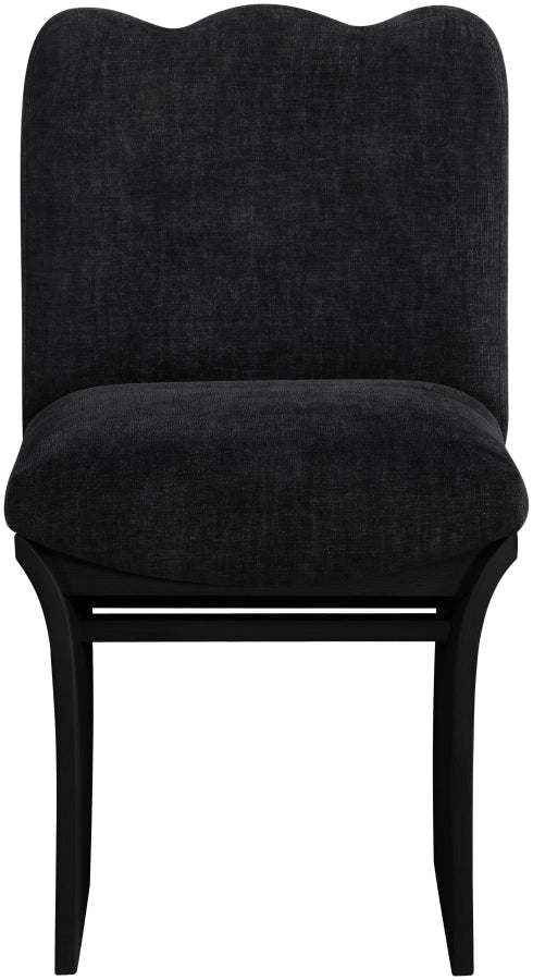 Shaw Chenille Fabric Upholstered Dining Chair in Black - 11068Black-C