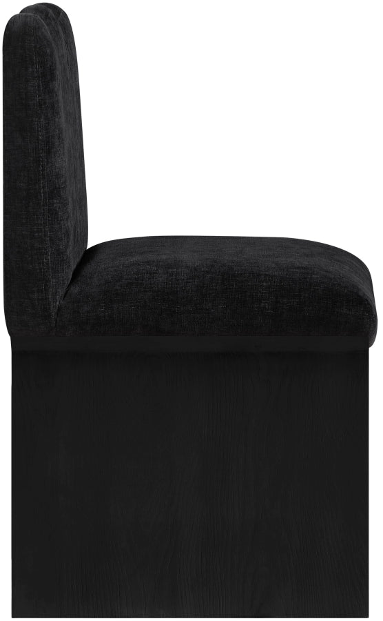 Shaw Chenille Fabric Upholstered Dining Chair in Black - 11068Black-C
