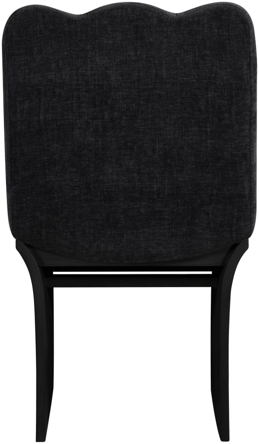 Shaw Chenille Fabric Upholstered Dining Chair in Black - 11068Black-C