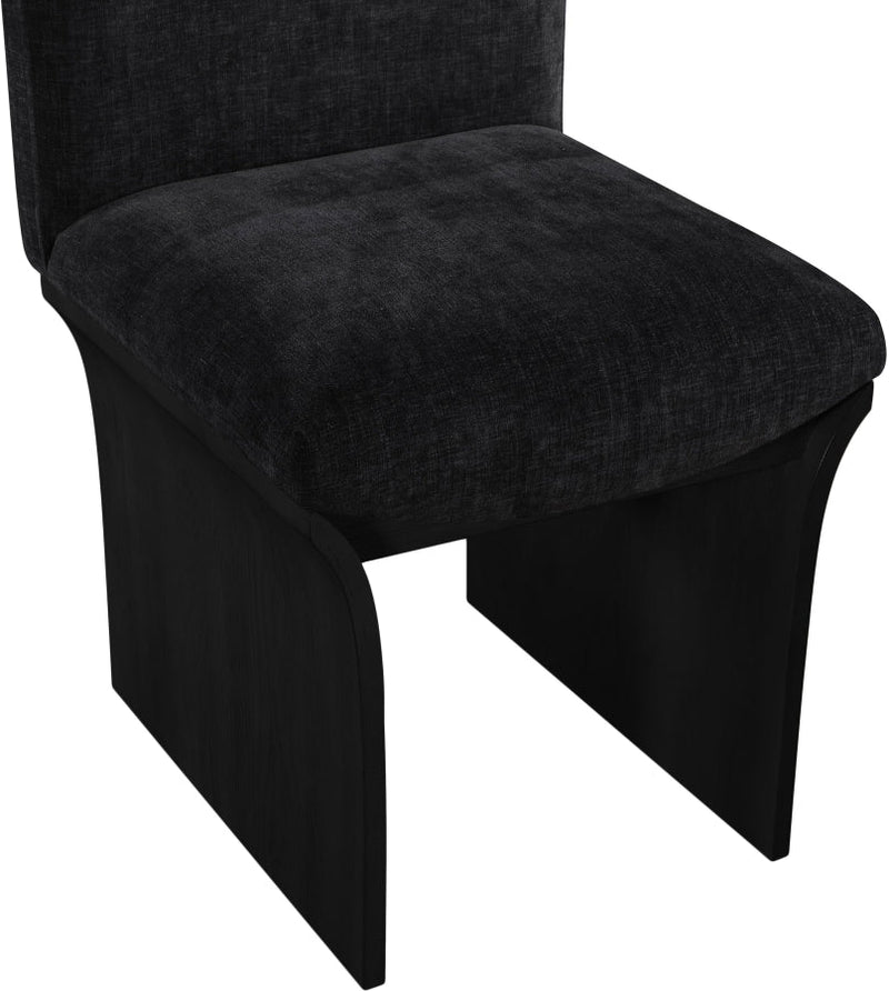 Shaw Chenille Fabric Upholstered Dining Chair in Black - 11068Black-C