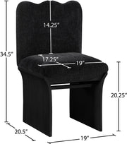 Shaw Chenille Fabric Upholstered Dining Chair in Black - 11068Black-C