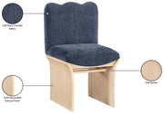 Shaw Chenille Fabric Upholstered Dining Chair in Blue - 11067Navy-C