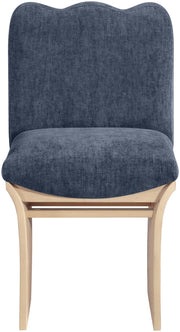 Shaw Chenille Fabric Upholstered Dining Chair in Blue - 11067Navy-C