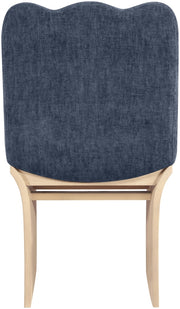 Shaw Chenille Fabric Upholstered Dining Chair in Blue - 11067Navy-C