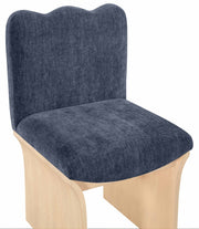 Shaw Chenille Fabric Upholstered Dining Chair in Blue - 11067Navy-C