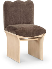 Shaw Chenille Fabric Upholstered Dining Chair in Brown - 11067Brown-C