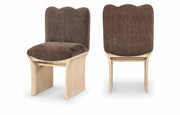 Shaw Chenille Fabric Upholstered Dining Chair in Brown - 11067Brown-C