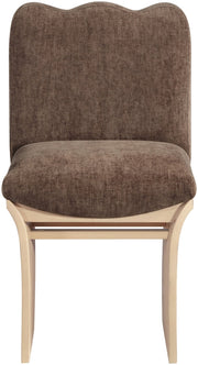 Shaw Chenille Fabric Upholstered Dining Chair in Brown - 11067Brown-C