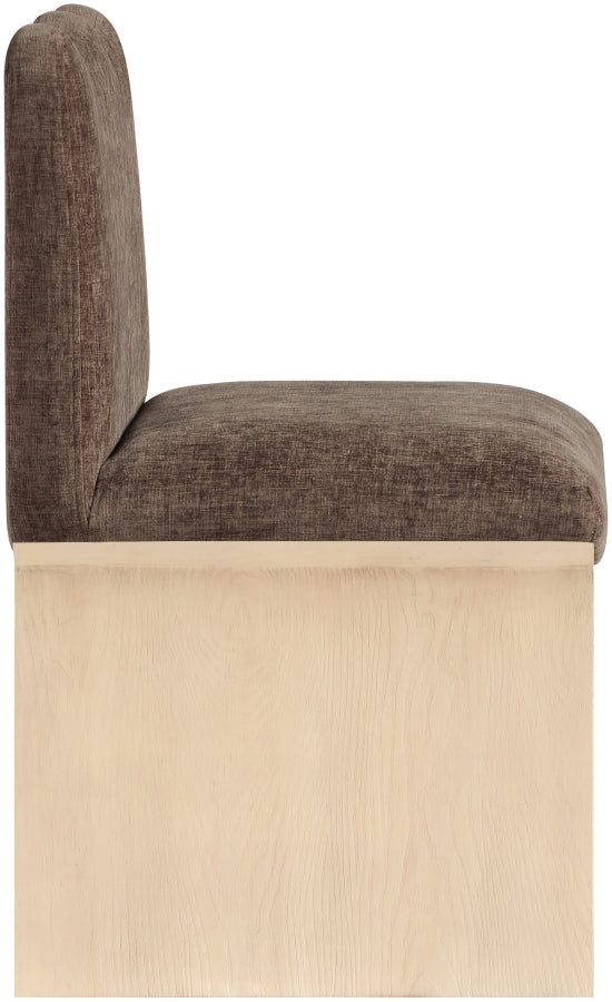 Shaw Chenille Fabric Upholstered Dining Chair in Brown - 11067Brown-C