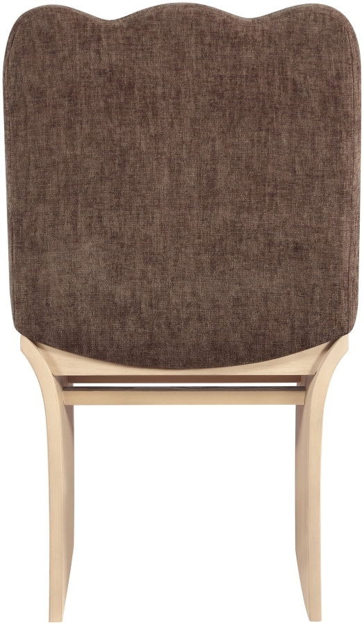 Shaw Chenille Fabric Upholstered Dining Chair in Brown - 11067Brown-C