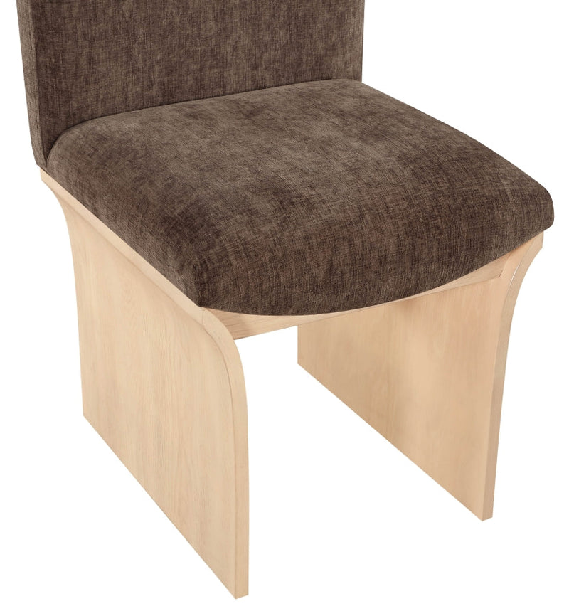 Shaw Chenille Fabric Upholstered Dining Chair in Brown - 11067Brown-C