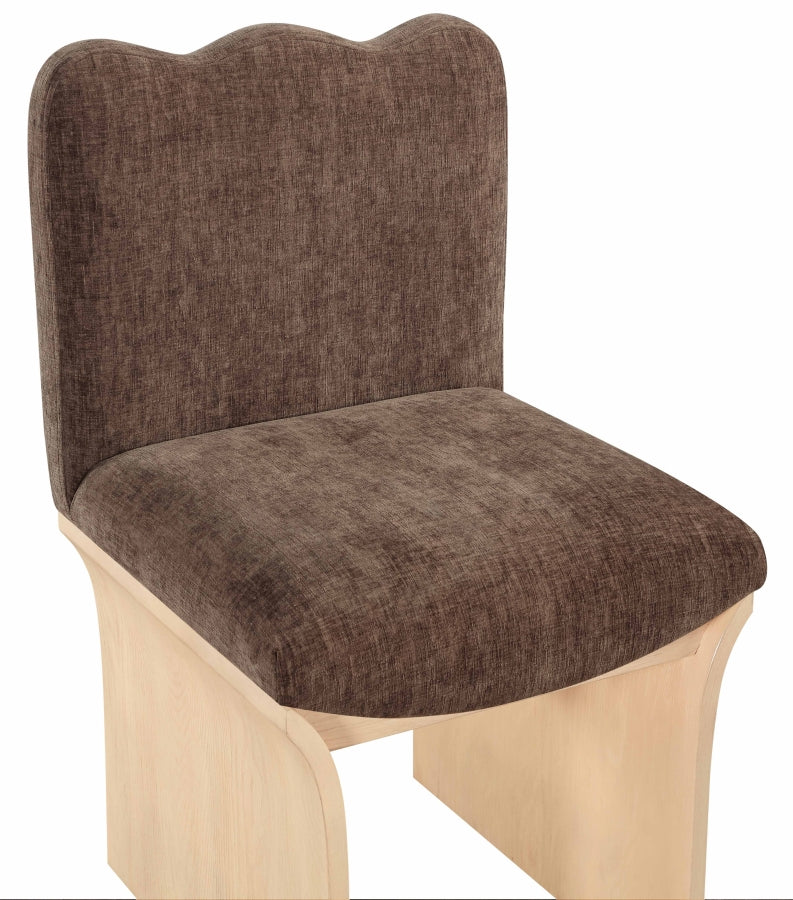 Shaw Chenille Fabric Upholstered Dining Chair in Brown - 11067Brown-C