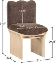 Shaw Chenille Fabric Upholstered Dining Chair in Brown - 11067Brown-C