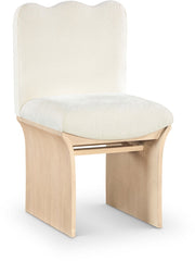 Shaw Chenille Fabric Upholstered Dining Chair in Cream - 11067Cream-C