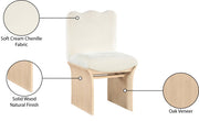 Shaw Chenille Fabric Upholstered Dining Chair in Cream - 11067Cream-C