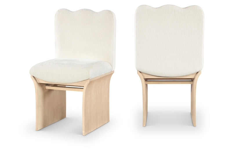 Shaw Chenille Fabric Upholstered Dining Chair in Cream - 11067Cream-C