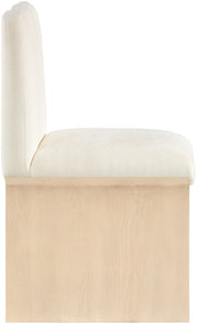 Shaw Chenille Fabric Upholstered Dining Chair in Cream - 11067Cream-C