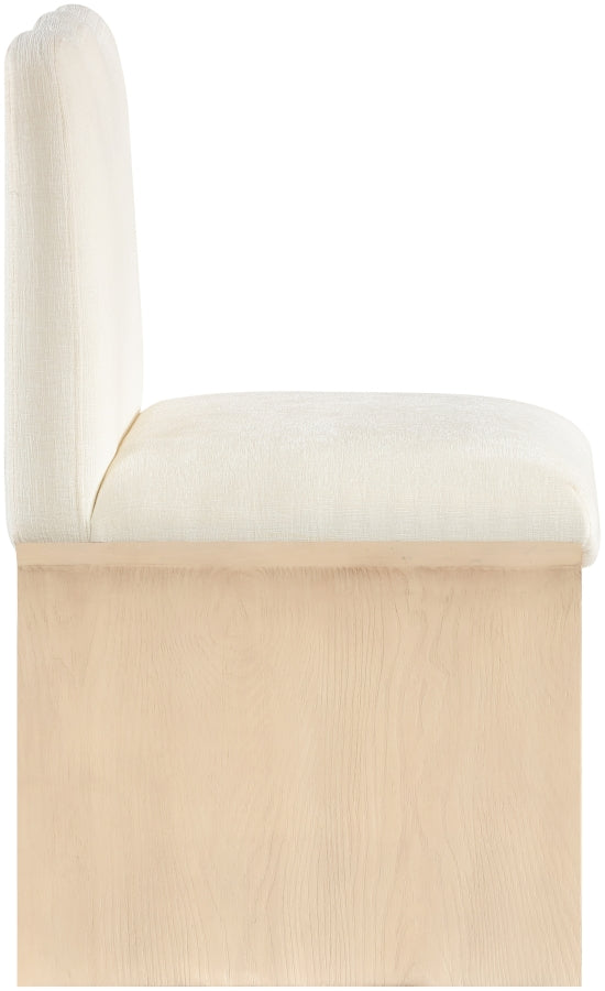 Shaw Chenille Fabric Upholstered Dining Chair in Cream - 11067Cream-C