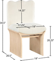 Shaw Chenille Fabric Upholstered Dining Chair in Cream - 11067Cream-C