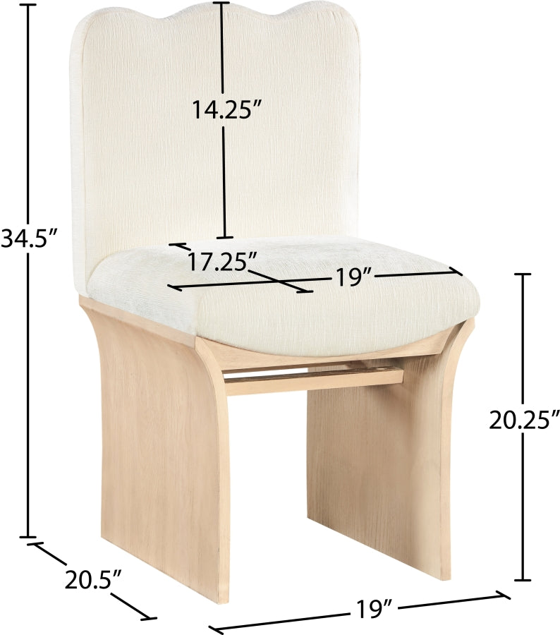 Shaw Chenille Fabric Upholstered Dining Chair in Cream - 11067Cream-C