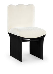 Shaw Chenille Fabric Upholstered Dining Chair in Cream - 11068Cream-C