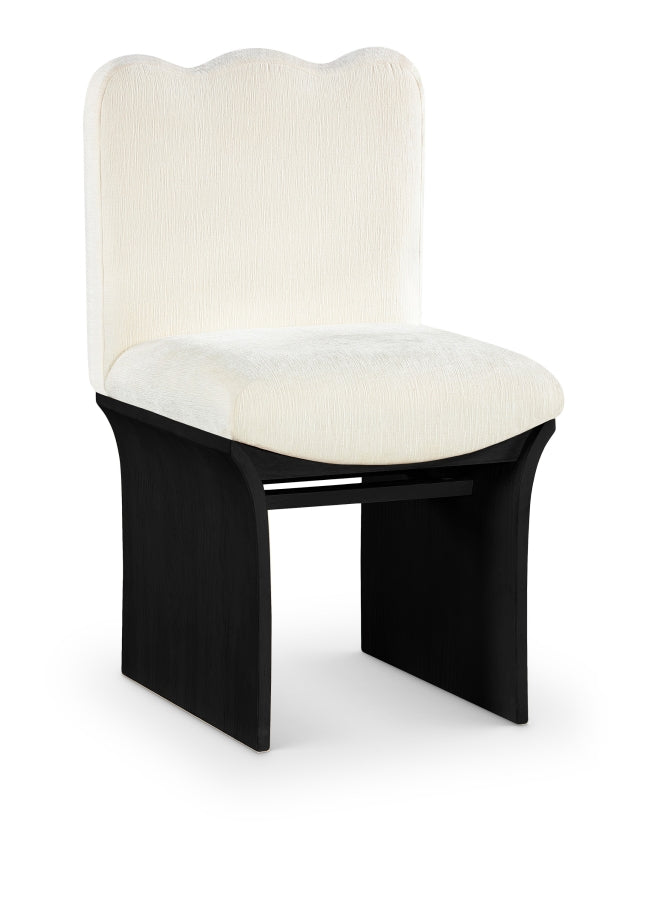 Shaw Chenille Fabric Upholstered Dining Chair in Cream - 11068Cream-C