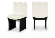 Shaw Chenille Fabric Upholstered Dining Chair in Cream - 11068Cream-C