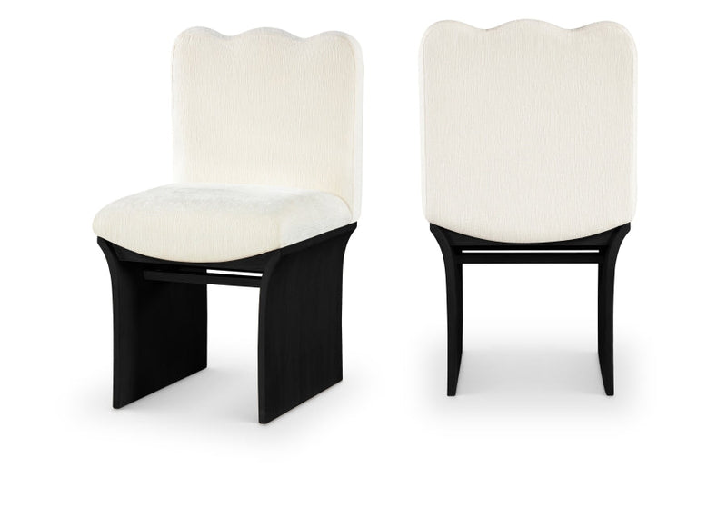 Shaw Chenille Fabric Upholstered Dining Chair in Cream - 11068Cream-C