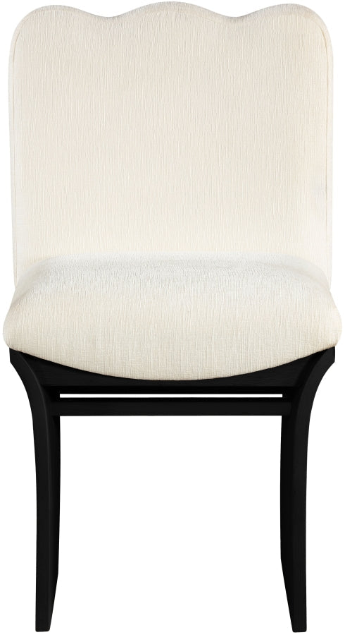 Shaw Chenille Fabric Upholstered Dining Chair in Cream - 11068Cream-C