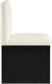 Shaw Chenille Fabric Upholstered Dining Chair in Cream - 11068Cream-C